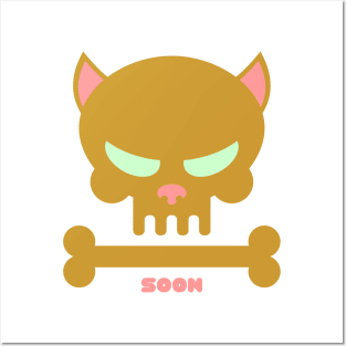 Animal Skull Soon Cat Skull Cats Are Jerks Plotting Revenge Posters and Art